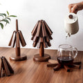 Sottobicchieri artigianali - supporto a forma di albero e base a ventaglio aperto