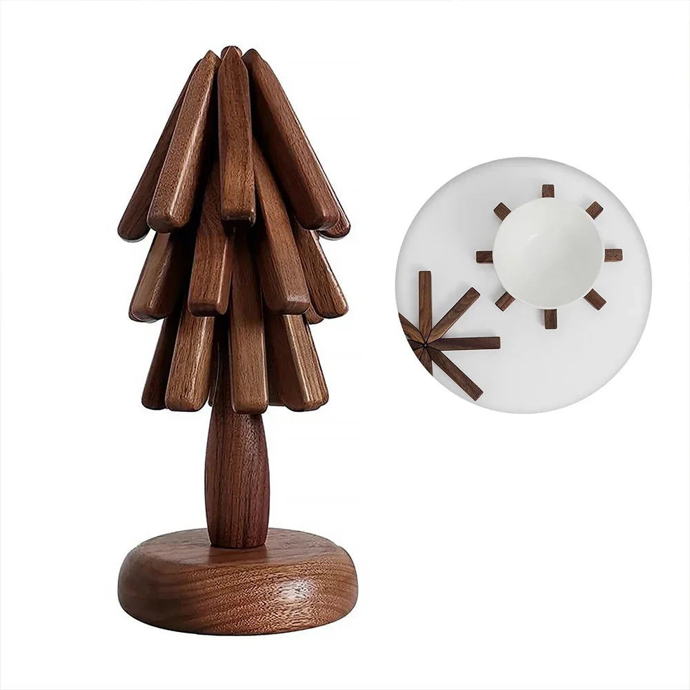 Sottobicchieri artigianali - supporto a forma di albero e base a ventaglio aperto