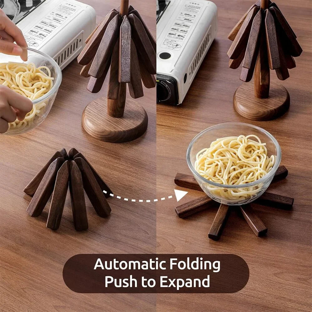 Sottobicchieri artigianali - supporto a forma di albero e base a ventaglio aperto