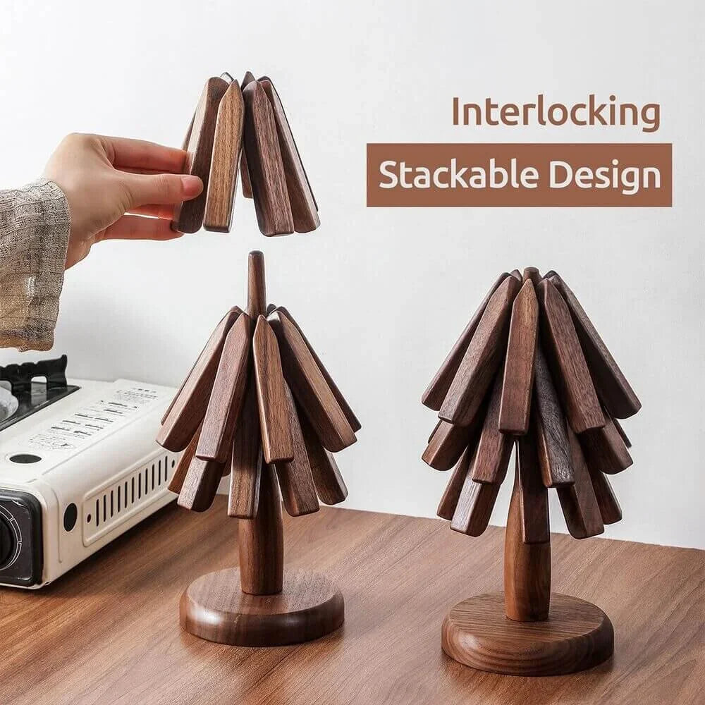 Sottobicchieri artigianali - supporto a forma di albero e base a ventaglio aperto