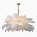 Ostrich Feather Pendant Lamp With White LED, 80cm Or 100cm, Modern Ceiling Light