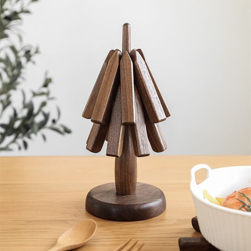 Dessous-de-verre arbre à argent en forme de figurine — Sets de table empilés résistants à la chaleur