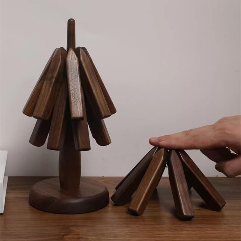 Dessous-de-verre arbre à argent en forme de figurine — Sets de table empilés résistants à la chaleur