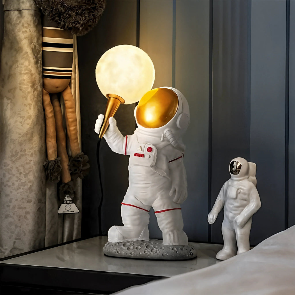 Cosmo Voyager Astronaut Theme Table Lamp With LED Accent For Kids Room Decor And Nighttime Glow