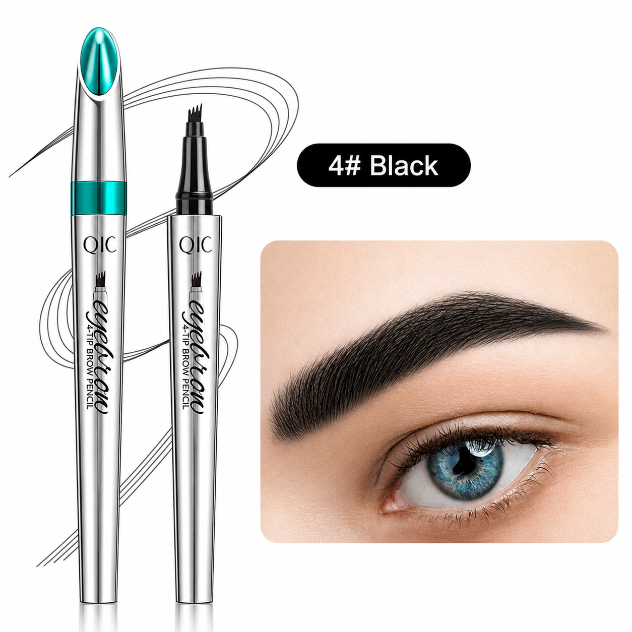 Four-Tip Waterproof Eyebrow Pen For Microblading Look That Lasts Up To 36 Hours