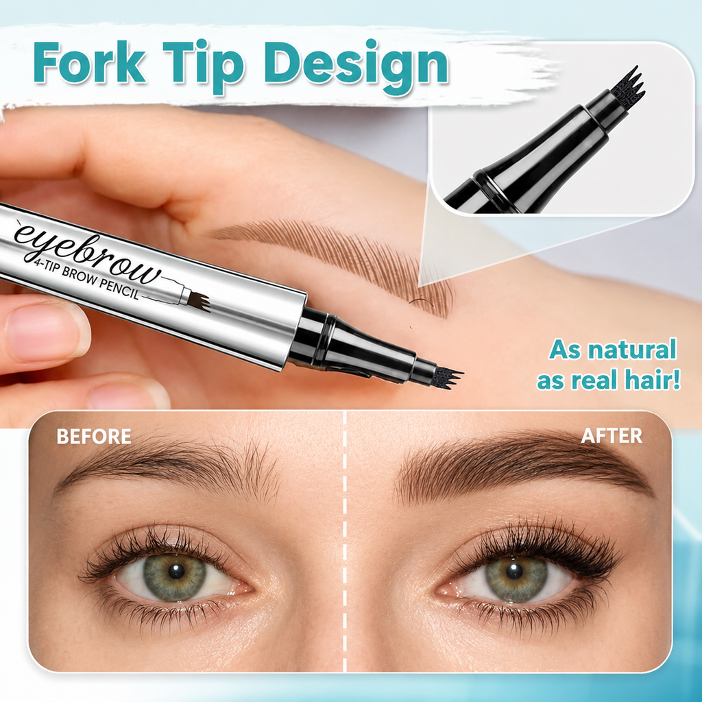 Four-Tip Waterproof Eyebrow Pen For Microblading Look That Lasts Up To 36 Hours