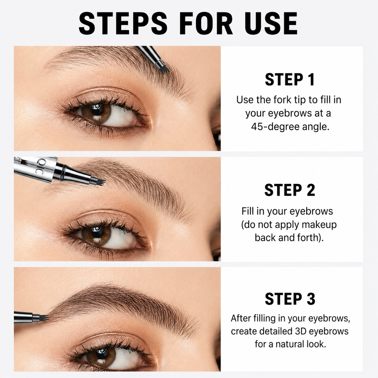 Four-Tip Waterproof Eyebrow Pen For Microblading Look That Lasts Up To 36 Hours