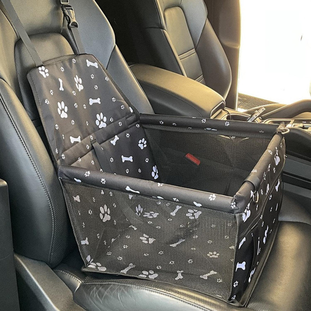 Asiento elevado para automóvil para perros AutoPaw - tela impermeable, base antideslizante