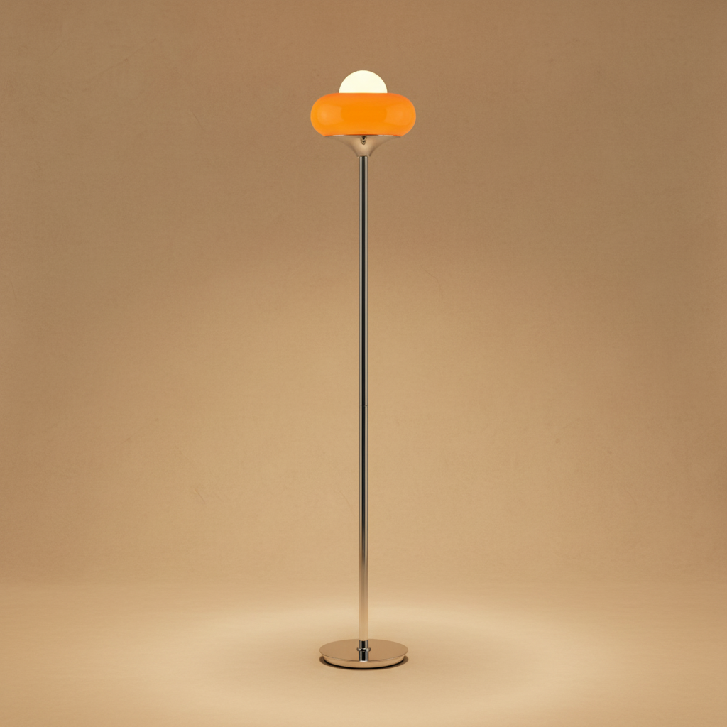 NovaLumen Elegant Glass Floor Lamp For Modern Living Spaces With Warm Ambiance At Home