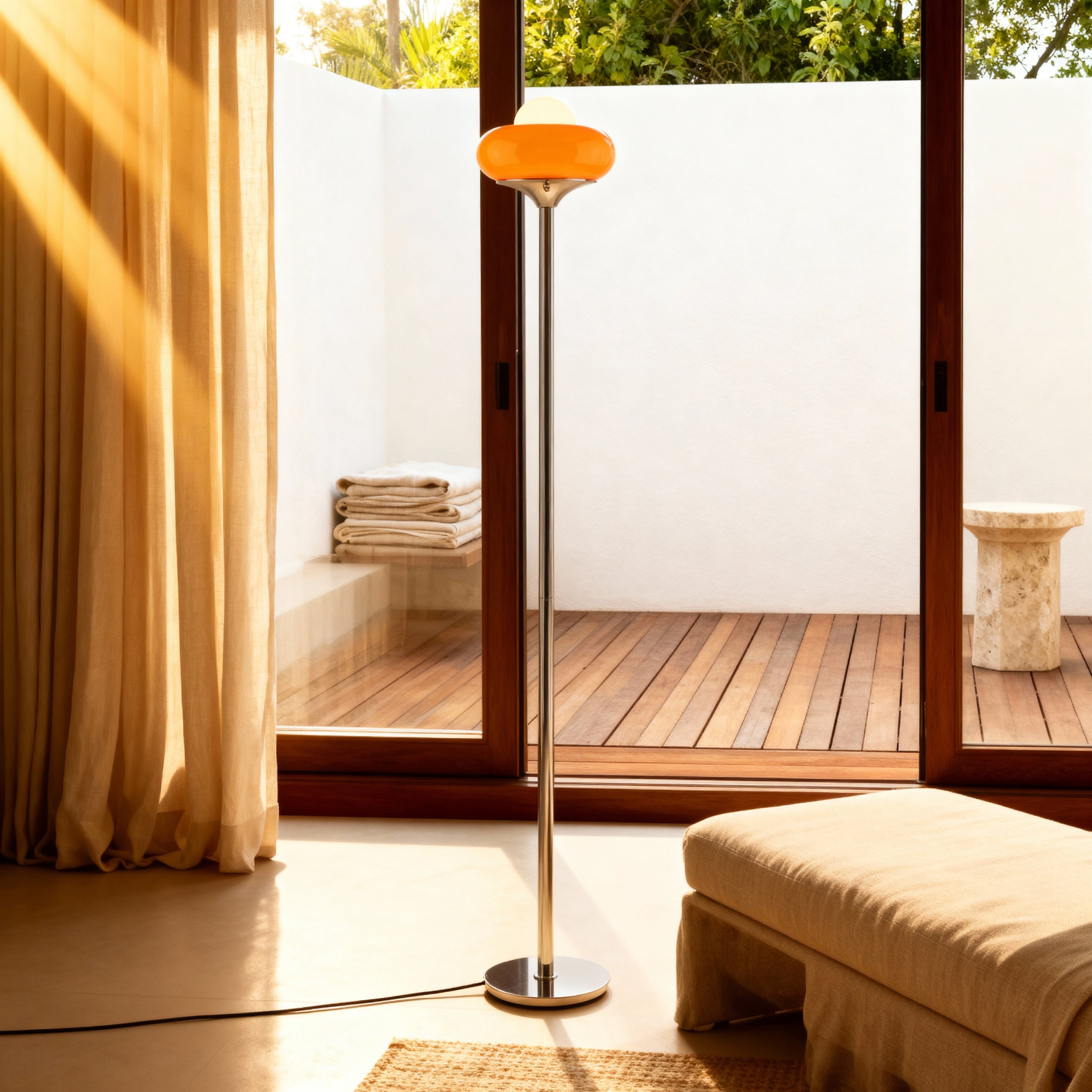 NovaLumen Elegant Glass Floor Lamp For Modern Living Spaces With Warm Ambiance At Home