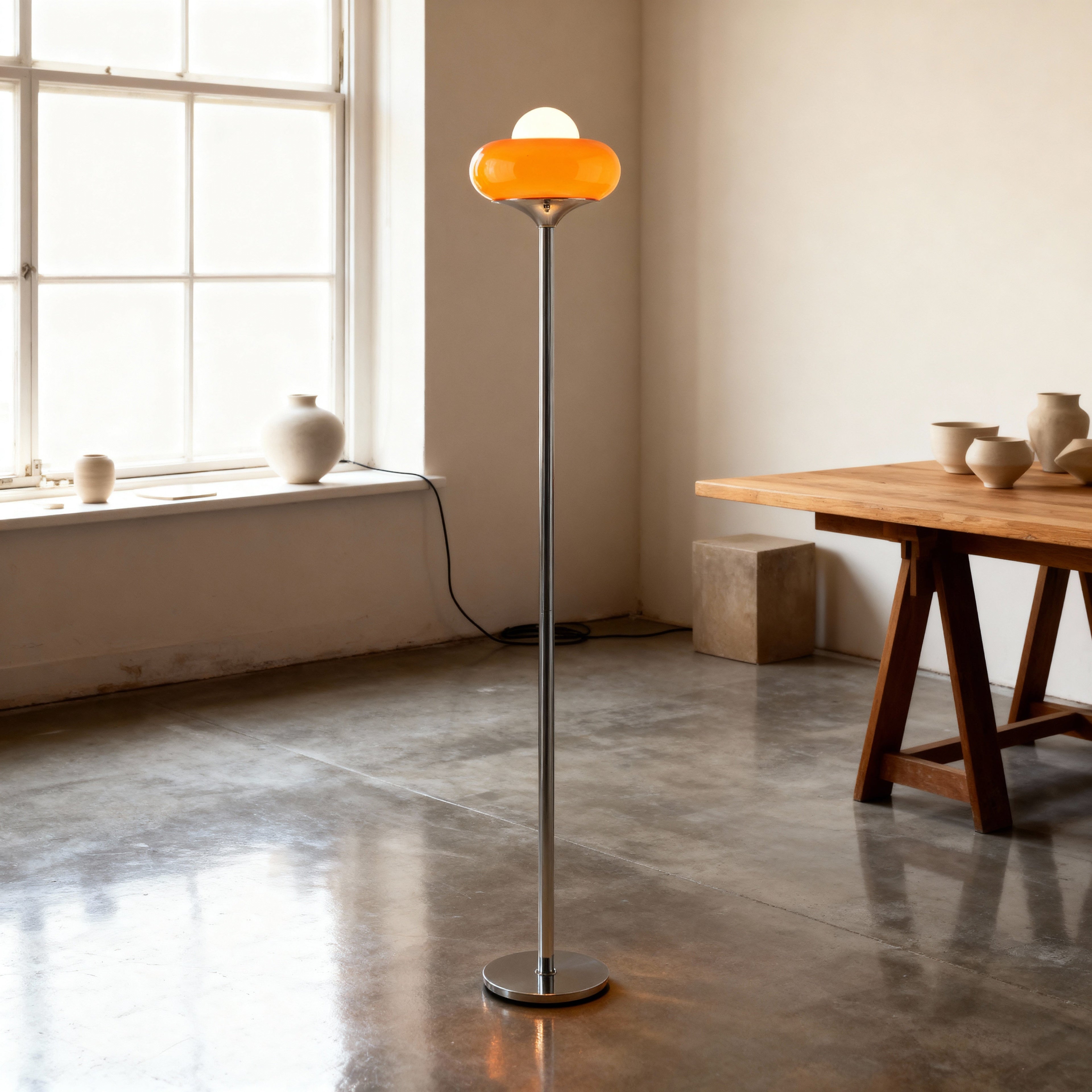 NovaLumen Elegant Glass Floor Lamp For Modern Living Spaces With Warm Ambiance At Home