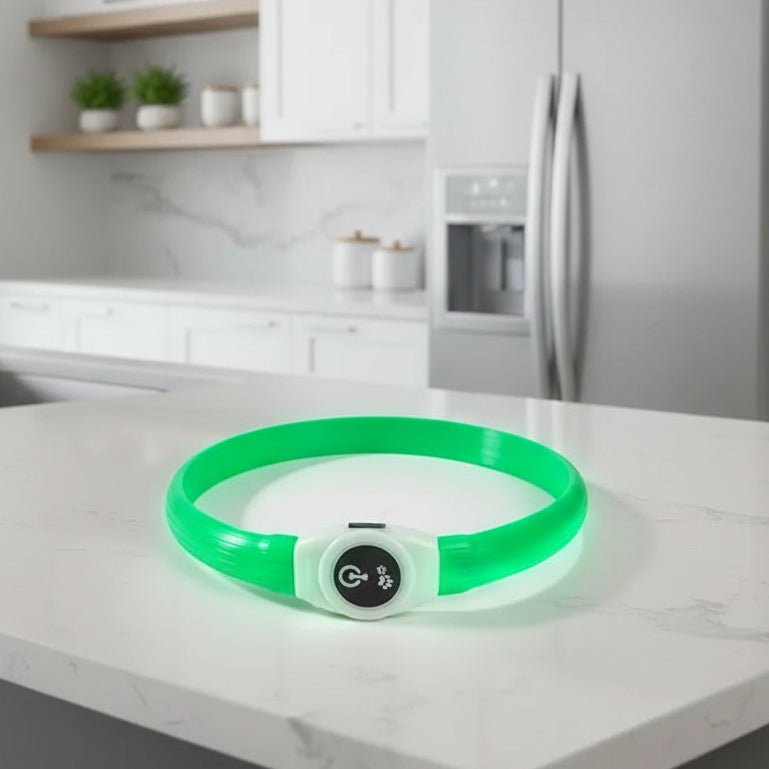 LumaPaw ledhalsband voor honden — via USB oplaadbaar, waterdicht, meerdere kleurmodi