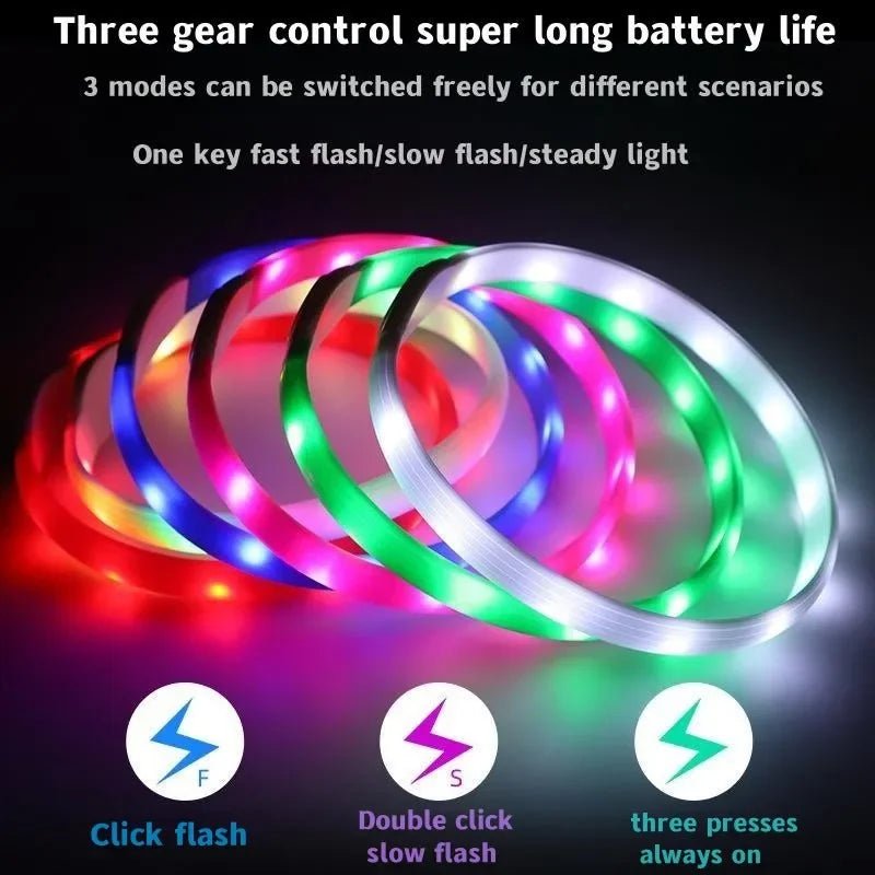LumaPaw ledhalsband voor honden — via USB oplaadbaar, waterdicht, meerdere kleurmodi