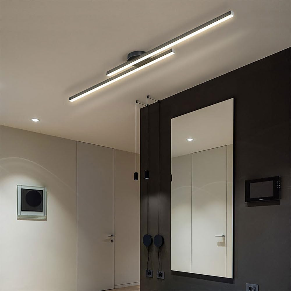 LumenVale Aluminum LED Ceiling Light With Minimalist Design, Semi Flush For Living Areas