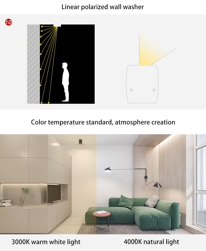 AXISLUME Plafonnier LED linéaire — éclairage directionnel orientable à 90°