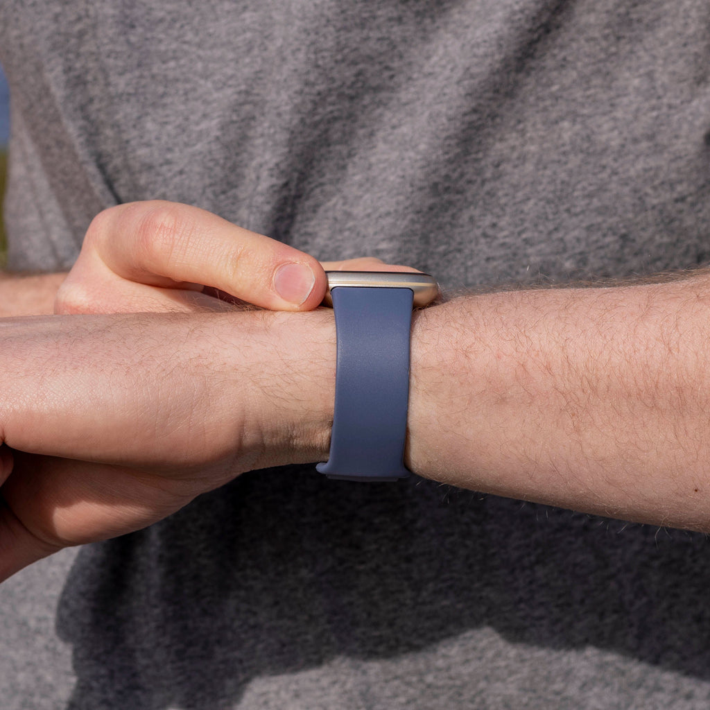 Waterproof Silicone Strap — Grey-Blue, Soft, Flexible Fit for Fitbit Versa 3