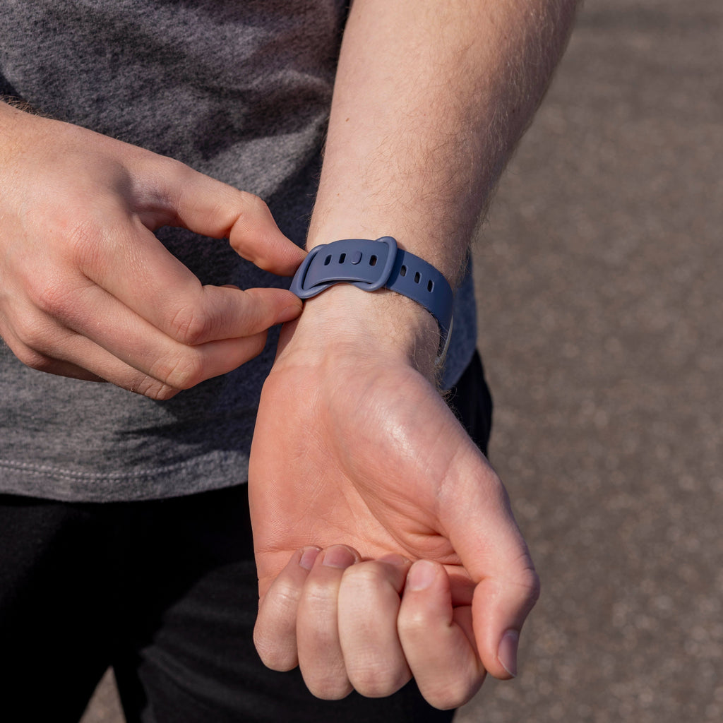 Waterproof Silicone Strap — Grey-Blue, Soft, Flexible Fit for Fitbit Versa 3