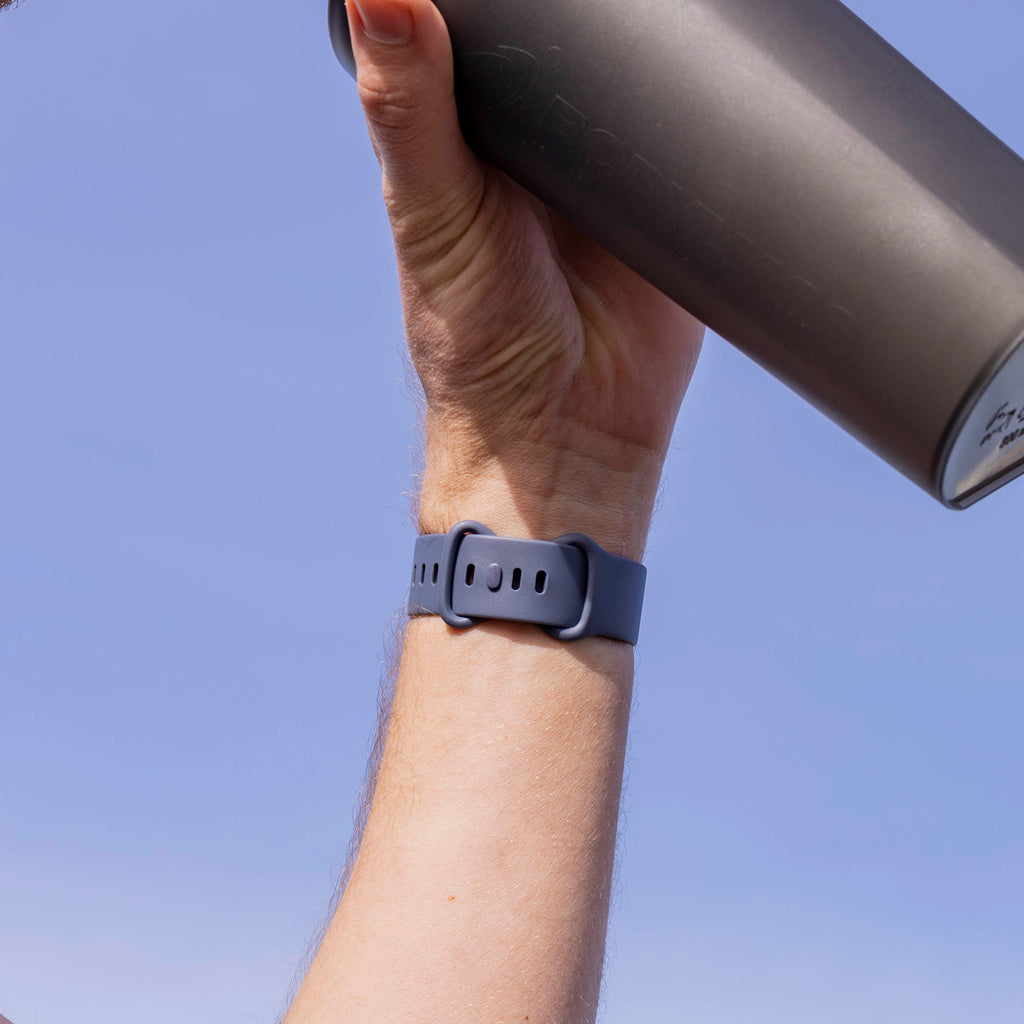 Waterproof Silicone Strap — Grey-Blue, Soft, Flexible Fit for Fitbit Versa 3