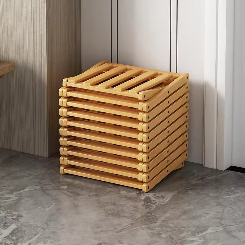 Bambusový organizér na boty — skládací víceúrovňový design