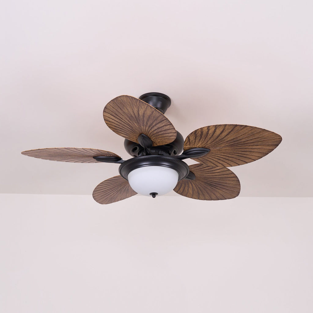 Tropical Wooden Ceiling Fan With Lighting And Six Speeds Remote Control