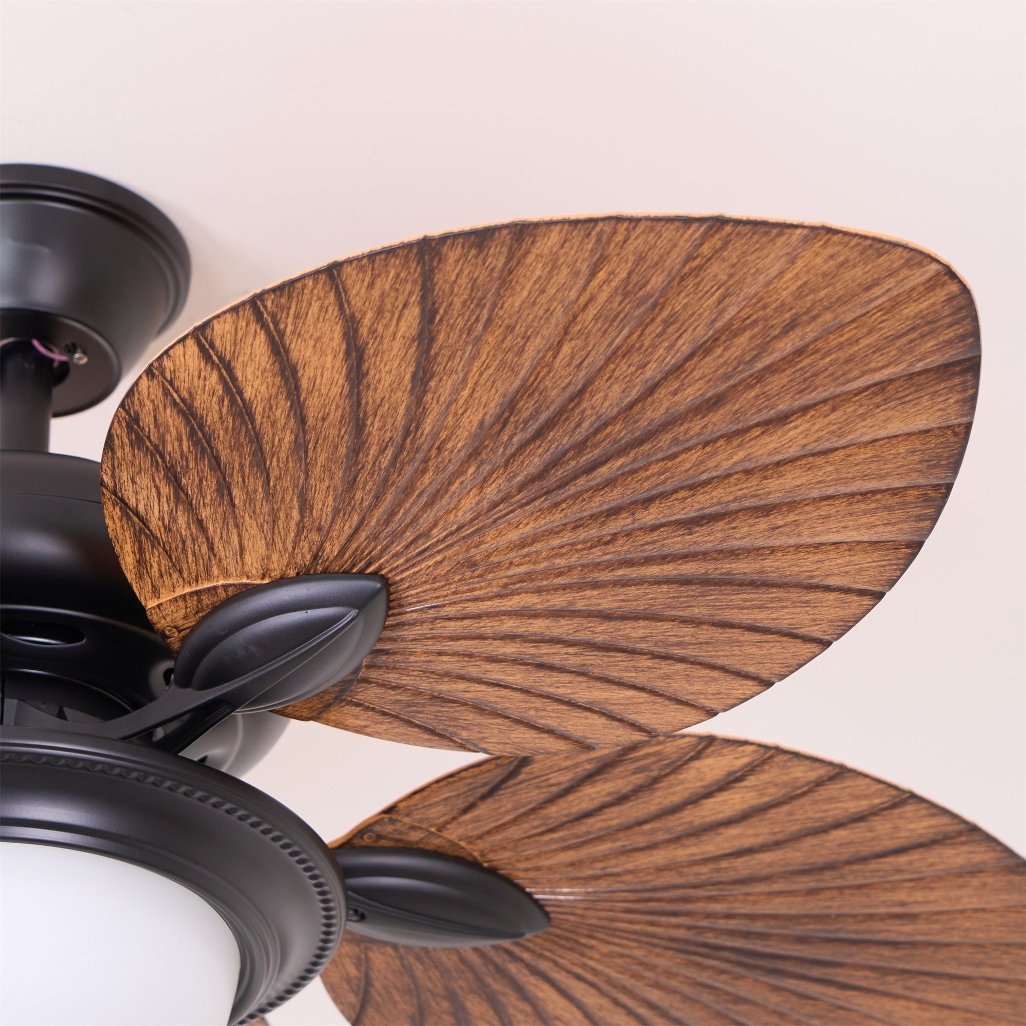 Tropical Wooden Ceiling Fan With Lighting And Six Speeds Remote Control
