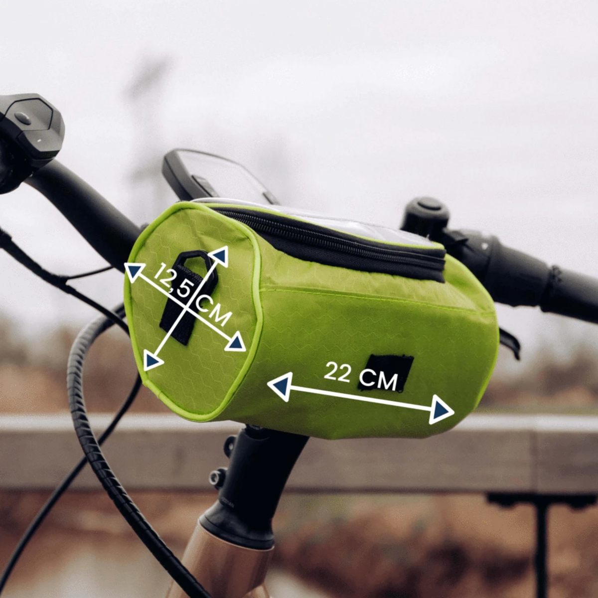 Handlebar Pouch — Touchscreen Phone Compartment, Clear Front Window