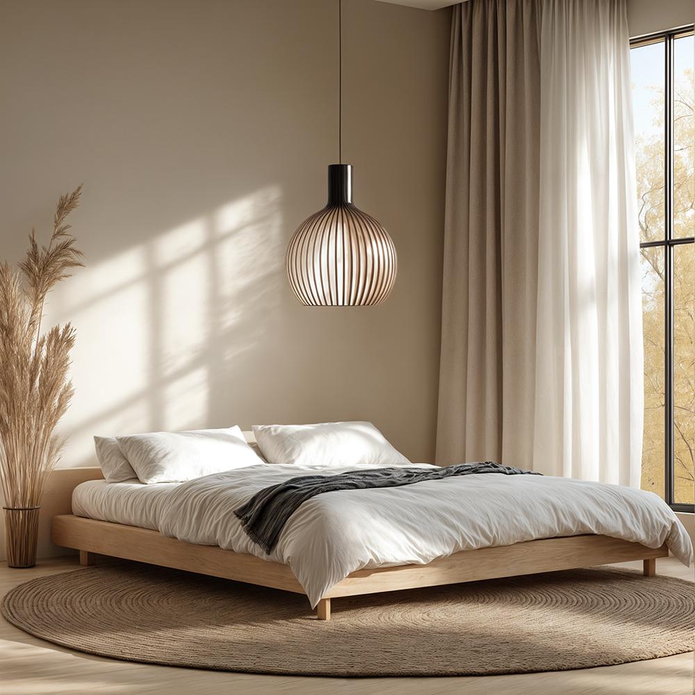 Nordhaven Rustic Light Pendant In Wooden Cage Ceiling Fixture With Adjustable Cord
