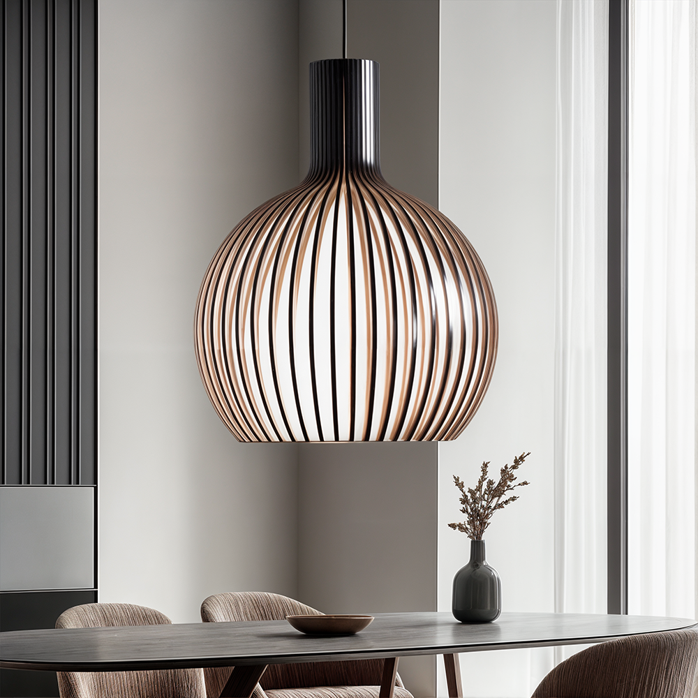 Nordhaven Rustic Light Pendant In Wooden Cage Ceiling Fixture With Adjustable Cord