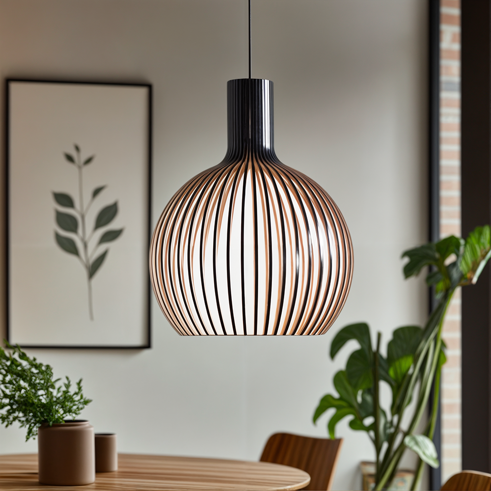 Nordhaven Rustic Light Pendant In Wooden Cage Ceiling Fixture With Adjustable Cord