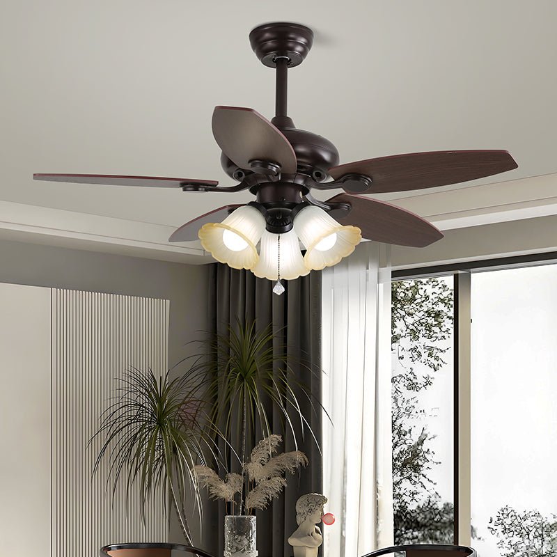 Vintage Ceiling Fan With Integrated Light And Classic Style