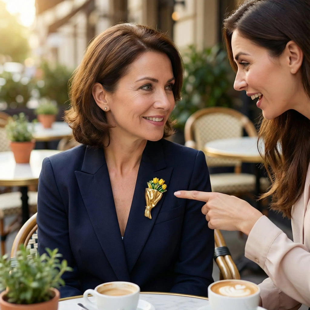 Broche portátil con jarrón — Abertura de 3-4cm para tallos de flores frescas