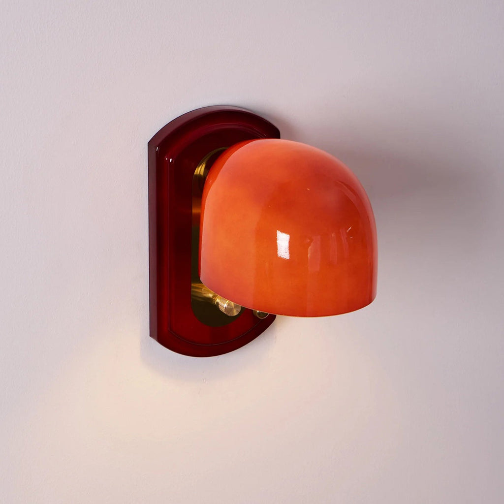 Crimson Glass Lampshade Wall Light For Living And Dining Rooms