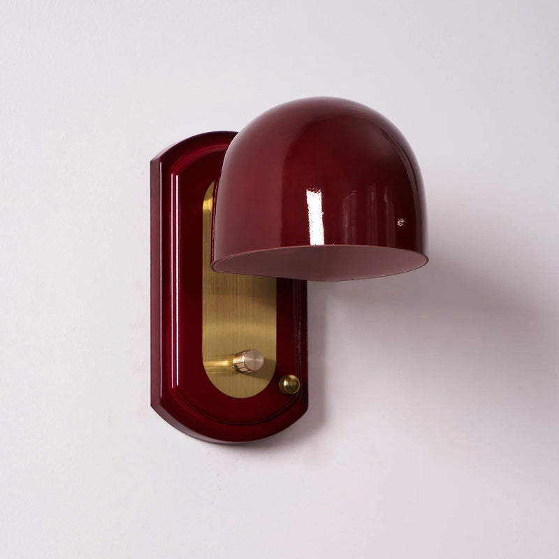 Crimson Glass Lampshade Wall Light For Living And Dining Rooms