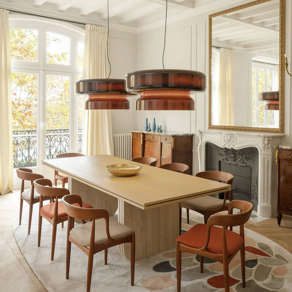 NovaLume Blown Glass Pendant Light With Organic Two Volume Silhouette For Modern Interiors