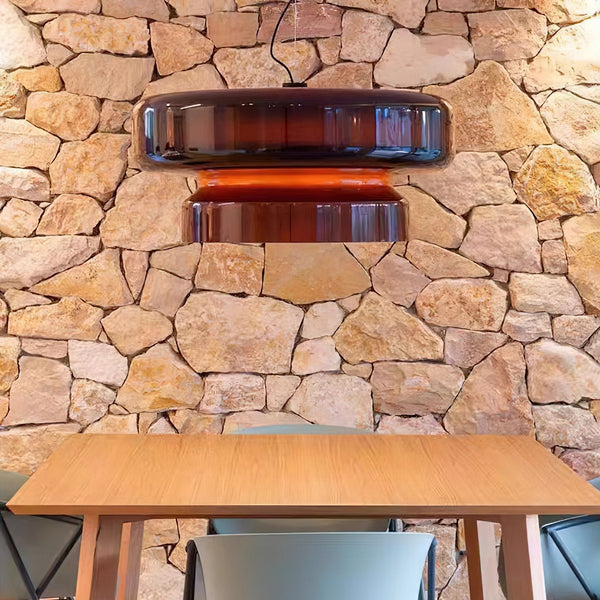 NovaLume Blown Glass Pendant Light With Organic Two Volume Silhouette For Modern Interiors