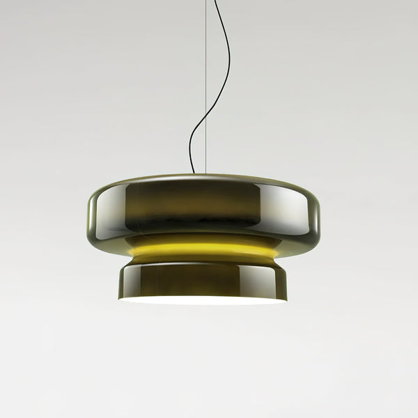 NovaLume Blown Glass Pendant Light With Organic Two Volume Silhouette For Modern Interiors