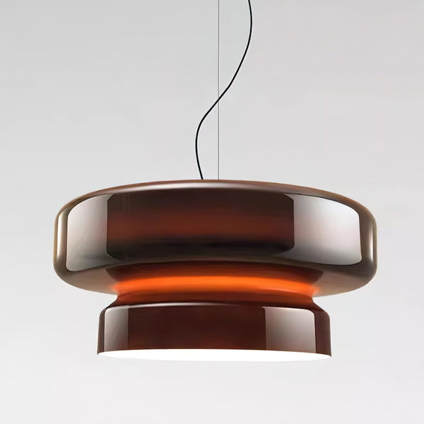 NovaLume Blown Glass Pendant Light With Organic Two Volume Silhouette For Modern Interiors