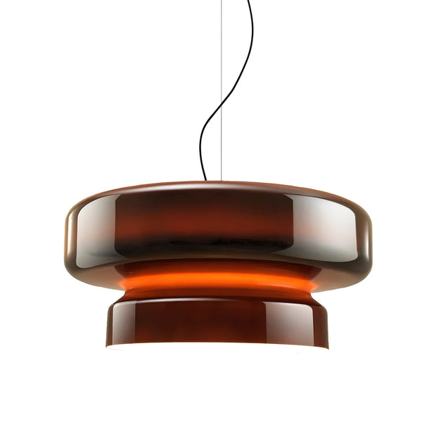 NovaLume Blown Glass Pendant Light With Organic Two Volume Silhouette For Modern Interiors