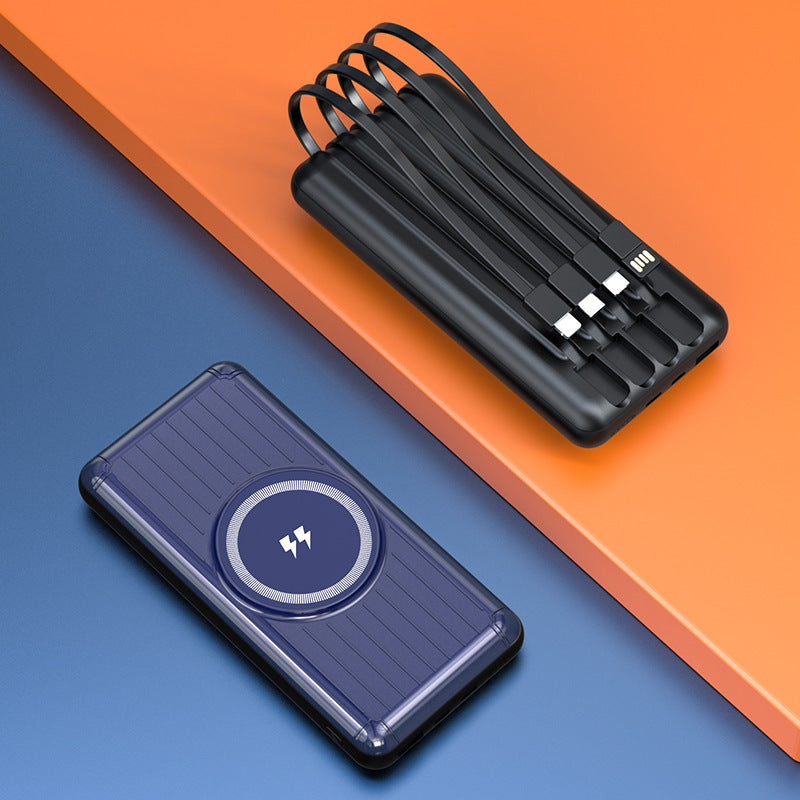 Powerbank — Integriertes Kabel, schnelles USB-C, kompatibel mit iPhone, Samsung und Android