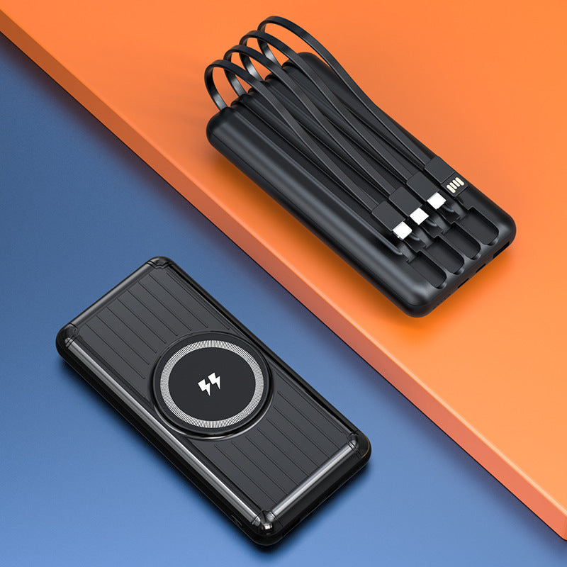 Powerbank — Integriertes Kabel, schnelles USB-C, kompatibel mit iPhone, Samsung und Android