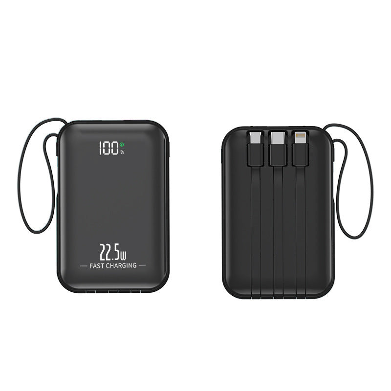 Bateria externa — Carregamento rápido, cabos integrados para Android, Samsung e iPhone