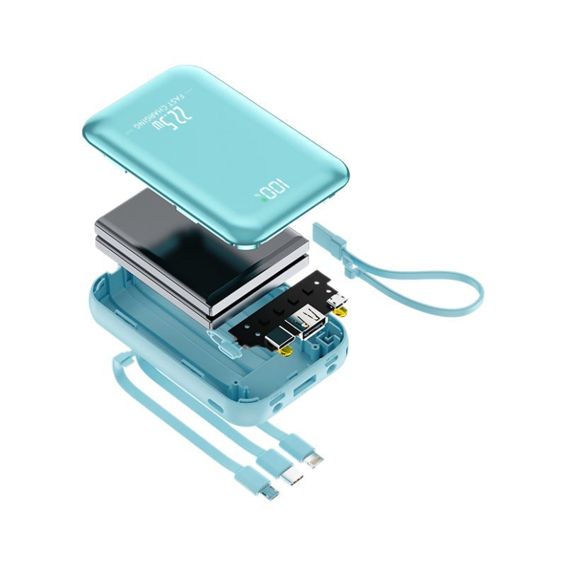 Bateria externa — Carregamento rápido, cabos integrados para Android, Samsung e iPhone
