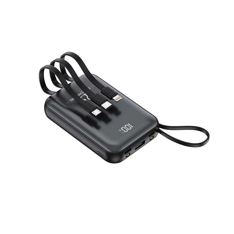 Bateria externa — Carregamento rápido, cabos integrados para Android, Samsung e iPhone
