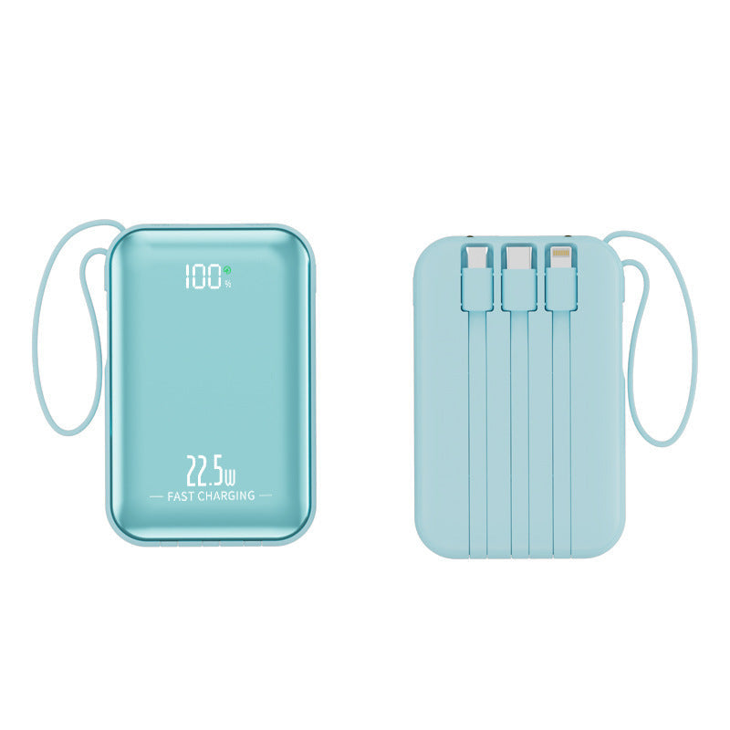 Bateria externa — Carregamento rápido, cabos integrados para Android, Samsung e iPhone