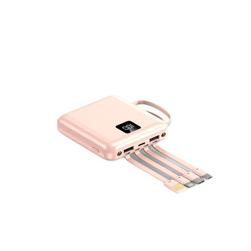 Tragbare Powerbank — integrierte Kabel und LCD-Display