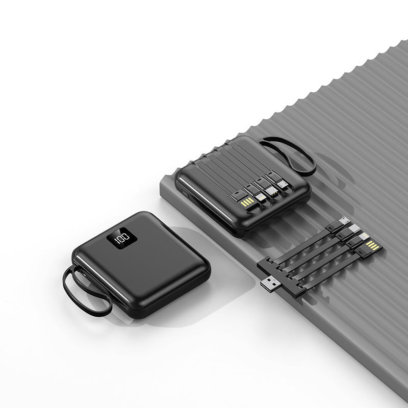 Tragbare Powerbank — integrierte Kabel und LCD-Display