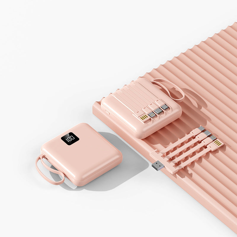 Tragbare Powerbank — integrierte Kabel und LCD-Display