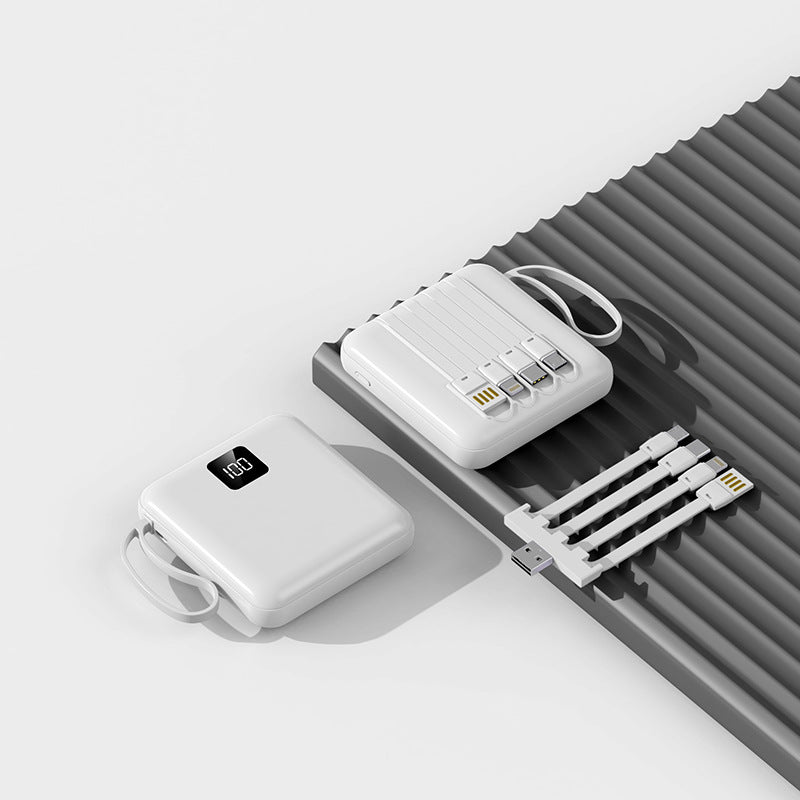 Tragbare Powerbank — integrierte Kabel und LCD-Display