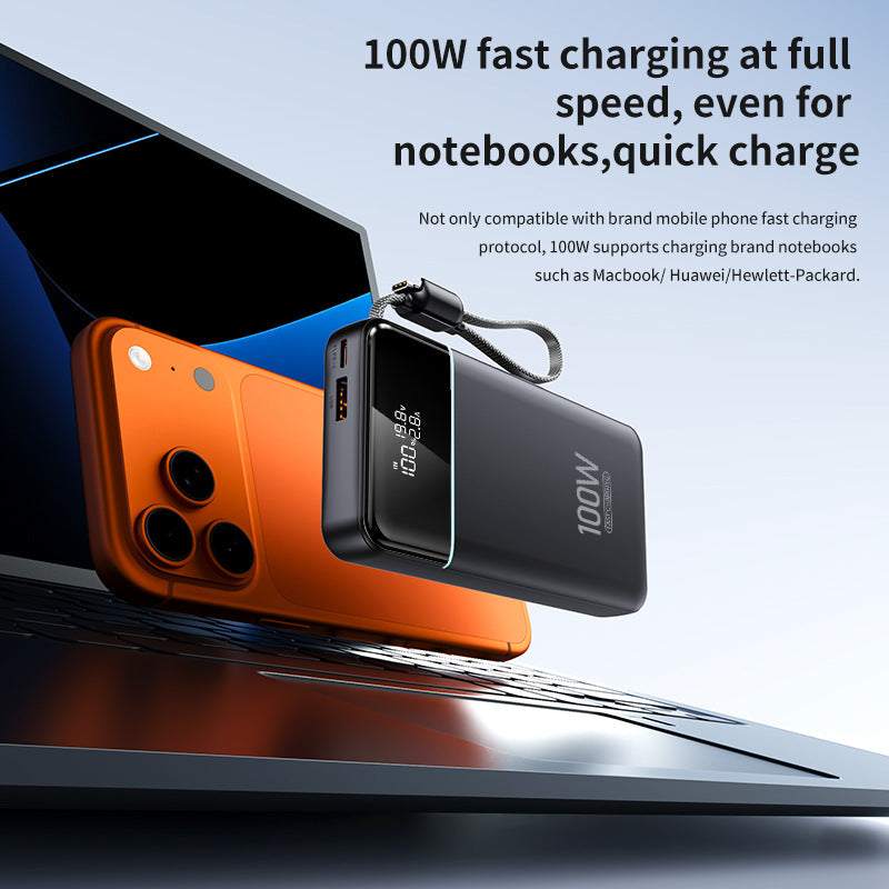 Digital Charge Indicator Power Bank — USB C Fast Charging, Rugged Exterior Build