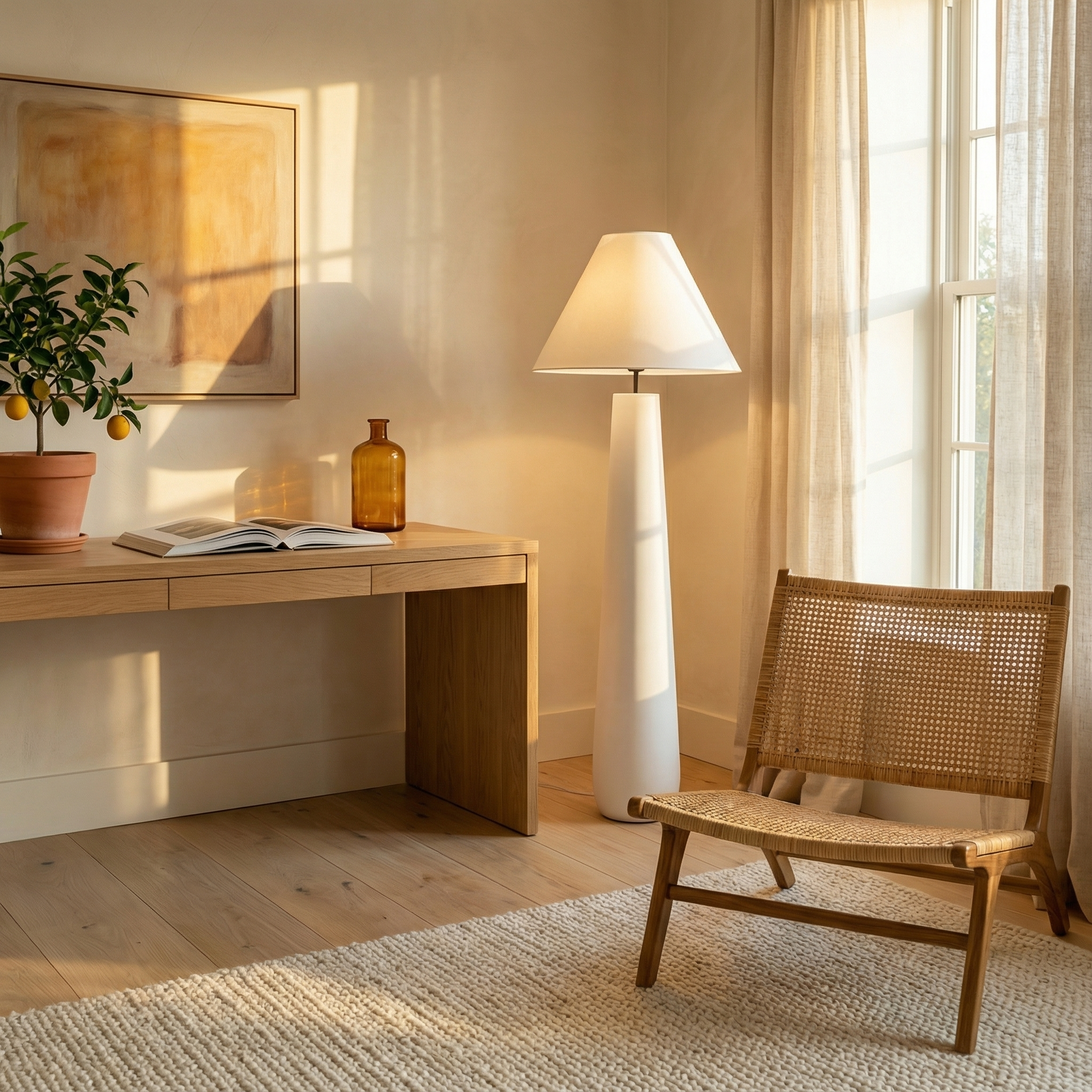 Astra Resin Floor Lamp With Minimalist Modern Design For Living Room And A Sleek Tapered Silhouette